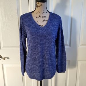 Calvin Klein blue knit v neck sweater medium